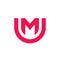 Elegant letter UM MU logo design, simple typography symbol, minimal monogram logo