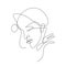 elegant line art of woman face in continuous line drawing feminism and beauty concept