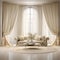 Elegant living room with silk and satin drapes