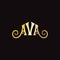 Elegant Logotype Design with AVA Letter in Gold Color