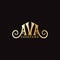 Elegant Logotype Design with AVA Letter in Gold Color