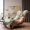 Elegant Lounge Chair With Colorful Designs - Eroded Interiors Style