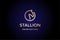 Elegant Luxury Circular Golden Horse Stallion Logo Design Vector