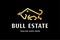 Elegant Luxury Golden Bull Longhorn with House for Real Estate Apartment Realty Mortgage Logo Design Vector