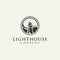 Elegant luxury lighthouse logo, unique unique business logo