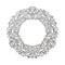 Elegant luxury retro silver floral round frame