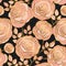 Elegant luxury rose flowers seamless pattern.