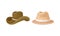 Elegant male headgears set. Classic felt hats vector illustration