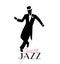 Elegant man wearing classic style clothing dancing jazz.