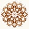 Elegant Mandala Design With Brown Flowers - Visual Harmony In Bentwood Style