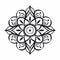 Elegant Mandala Surrounded By Lotus Flower: A Stunning Black And White Illustration