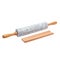 Elegant marble rolling pin with stand, isolate, on white.