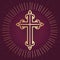 Elegant Maroon Christian Cross Background Illustration