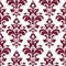 Elegant Maroon And White Damask Pattern With Intricate Woodcut Designs