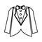 Elegant masculine suit clothes icon