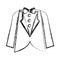 Elegant masculine suit clothes icon