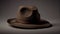 Elegant men headwear felt fedora and cowboy hat generated by AI