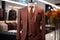 Elegant Menswear Upscale Presentation of a Classic Three-Piece Suit in a Fashionable Store