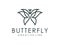 Elegant minimalist butterfly creative line art logo design vector
