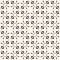 Elegant minimalist geometric seamless pattern with small flower silhouettes, delicate grid, mesh.