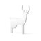 Elegant minimalistic frozen white horned deer three dimensional realistic vector illustration