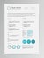 Elegant minimalistic modern vector resume or CV template designed on A4 page, easy to edit