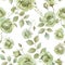 Elegant Mint Green Roses Seamless Pattern Design