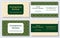 Elegant and modern business card. The refined design. A beautiful combination of gold, yellow, white and rich, deep green