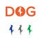 Elegant Modern dog playing and standing logo concept with color variations