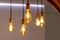 Elegant modern illuminated light bulb in office reception