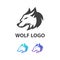 Elegant Modern Strong Wolf Head Icon Logo Design Template