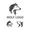 Elegant Modern Wolf Head Collection with 3 Variations Logo Design