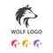 Elegant Modern Wolf Head Logo Design Concept with Color Variation