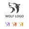 Elegant Modern Wolf Howling Logo With 4 Variations Color Design template