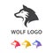 Elegant Modern Wolf or Jackal Head Concept Vector Design Template