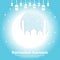 Elegant moon with mosque ramadan kareem background Free Vector