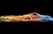 Elegant multicolor super sports car - colorful smoke trail effect