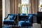 Elegant navy blue armchairs