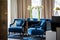 Elegant navy blue armchairs