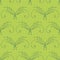 Elegant navy blue thin line damask seamless pattern on green.