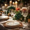 Elegant New Years Eve Feast: Exquisite Silverware, Crystal Glasses, and Delicate Napkins