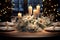 Elegant New Years Eve table centerpiece with