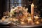 Elegant New Years Eve table centerpiece adorned