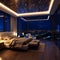 Elegant Nighttime Retreat Luxury Penthouse Bedroom. AI