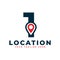 Elegant Number 1 Geotag or Location Symbol Logo. Red Shape Point Location Icon. Usable for Business and Technology Logos. Flat