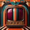 Elegant old television, vintage retro art deco style illustration