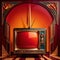 Elegant old television, vintage retro art deco style illustration