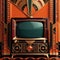 Elegant old television, vintage retro art deco style illustration