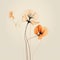 Elegant Orange Flower Illustrations On Beige Background