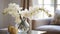 Elegant Orchid Arrangement With Blooming Lilies For Serene Living Space